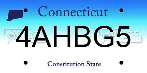 4AHBG5 Connecticut License Plate