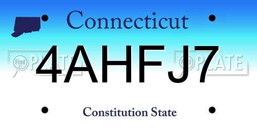 4AHFJ7 Connecticut License Plate