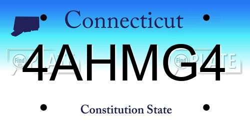 4AHMG4 Connecticut License Plate