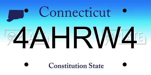 4AHRW4 Connecticut License Plate