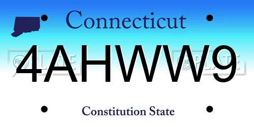 4AHWW9 Connecticut License Plate