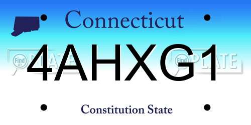 4AHXG1 Connecticut License Plate