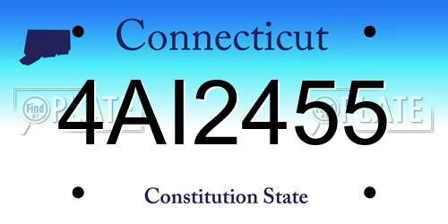 4AI2455 Connecticut License Plate