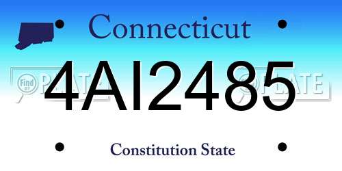 4AI2485 Connecticut License Plate