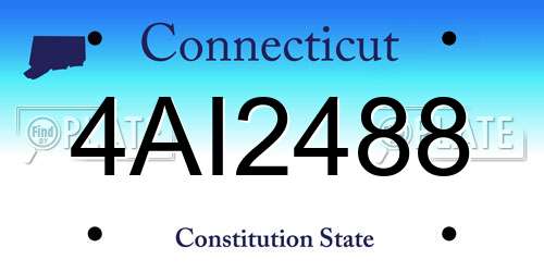4AI2488 Connecticut License Plate