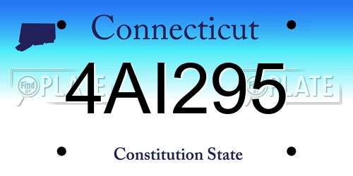 4AI295 Connecticut License Plate