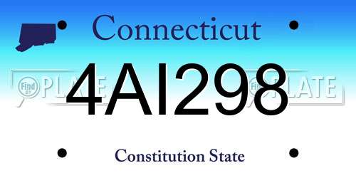 4AI298 Connecticut License Plate