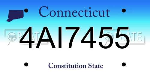 4AI7455 Connecticut License Plate