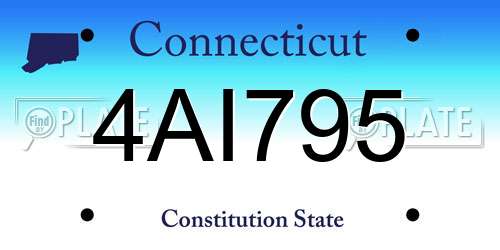 4AI795 Connecticut License Plate