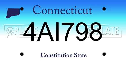 4AI798 Connecticut License Plate