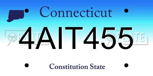 4AIT455 Connecticut License Plate