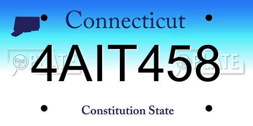 4AIT458 Connecticut License Plate