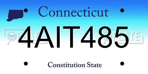 4AIT485 Connecticut License Plate