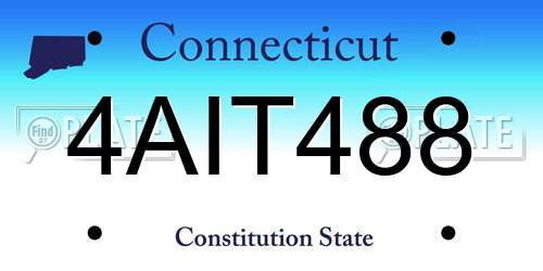 4AIT488 Connecticut License Plate