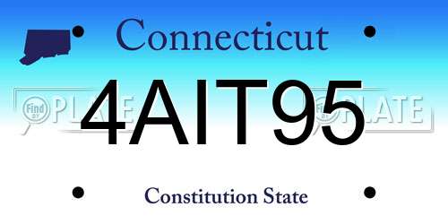 4AIT95 Connecticut License Plate