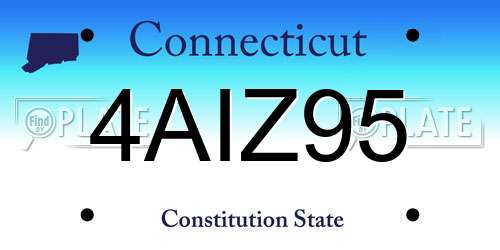 4AIZ95 Connecticut License Plate