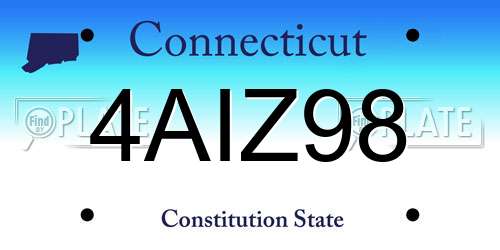 4AIZ98 Connecticut License Plate