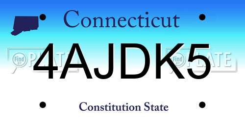4AJDK5 Connecticut License Plate