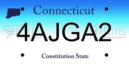 4AJGA2 Connecticut License Plate