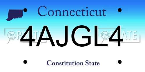 4AJGL4 Connecticut License Plate