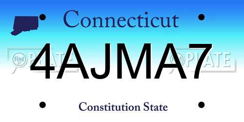 4AJMA7 Connecticut License Plate