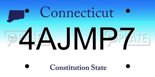 4AJMP7 Connecticut License Plate