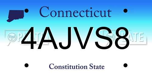 4AJVS8 Connecticut License Plate