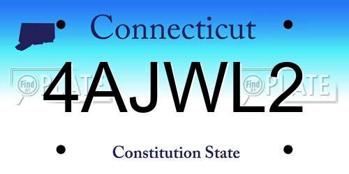 4AJWL2 Connecticut License Plate