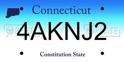 4AKNJ2 Connecticut License Plate