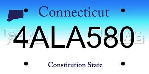 4ALA580 Connecticut License Plate