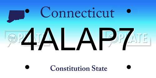 4ALAP7 Connecticut License Plate