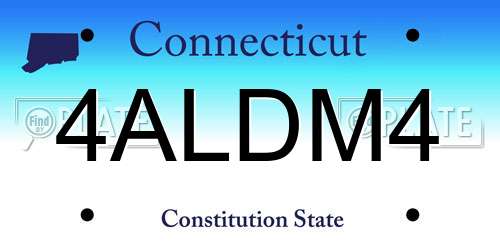 4ALDM4 Connecticut License Plate