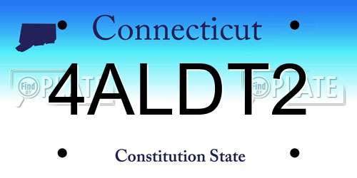 4ALDT2 Connecticut License Plate