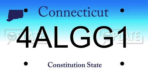 4ALGG1 Connecticut License Plate