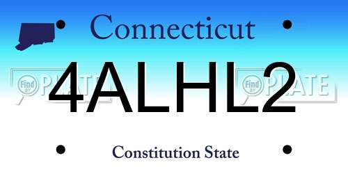 4ALHL2 Connecticut License Plate