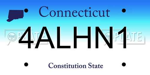 4ALHN1 Connecticut License Plate