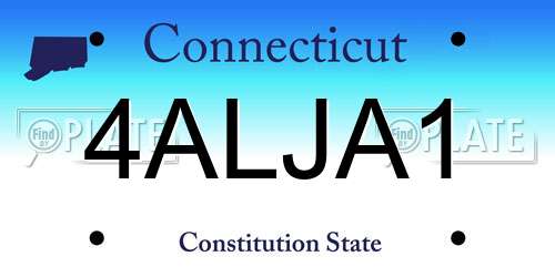 4ALJA1 Connecticut License Plate
