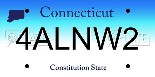 4ALNW2 Connecticut License Plate