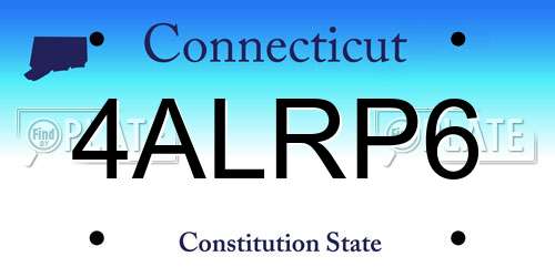 4ALRP6 Connecticut License Plate