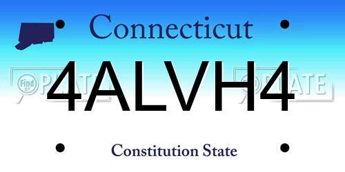 4ALVH4 Connecticut License Plate