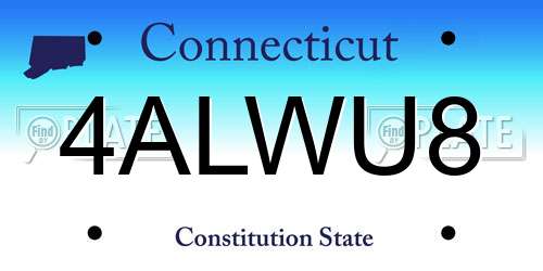 4ALWU8 Connecticut License Plate