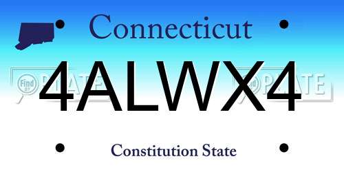 4ALWX4 Connecticut License Plate