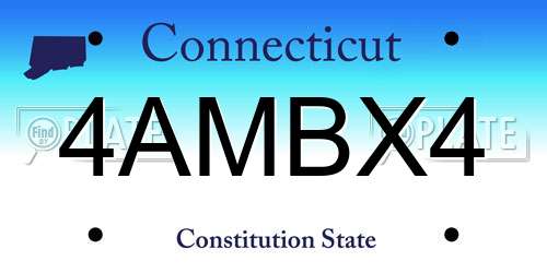 4AMBX4 Connecticut License Plate