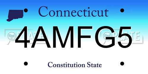 4AMFG5 Connecticut License Plate