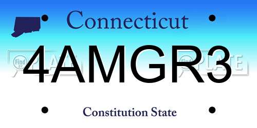 4AMGR3 Connecticut License Plate