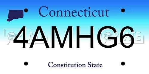 4AMHG6 Connecticut License Plate