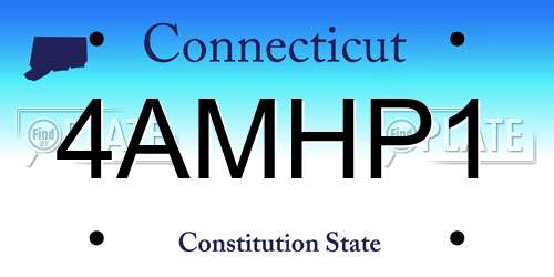 4AMHP1 Connecticut License Plate