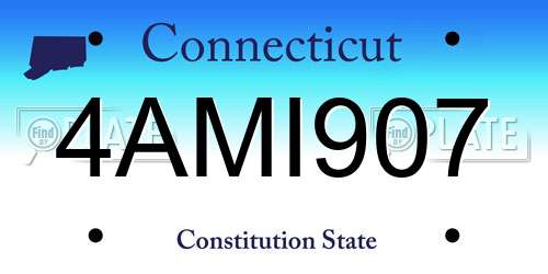 4AMI907 Connecticut License Plate