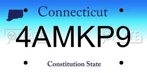 4AMKP9 Connecticut License Plate