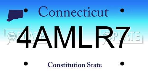 4AMLR7 Connecticut License Plate